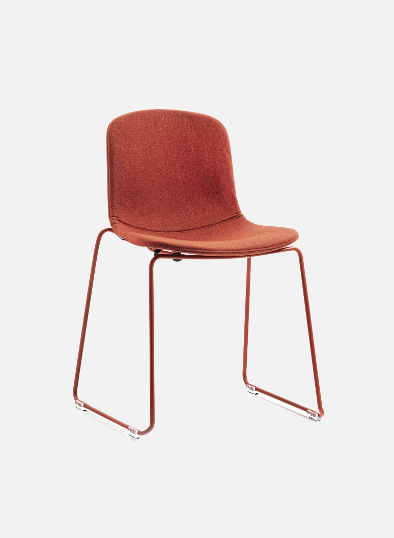 Holi Chair by TOOU | Holi sledge side chair Easy Up Red terracotta