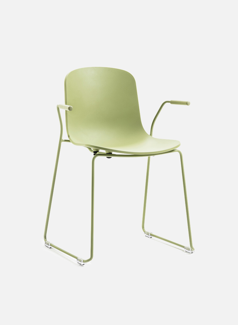 Holi Chair by TOOU | Holi sledge armchair closed Olive gray